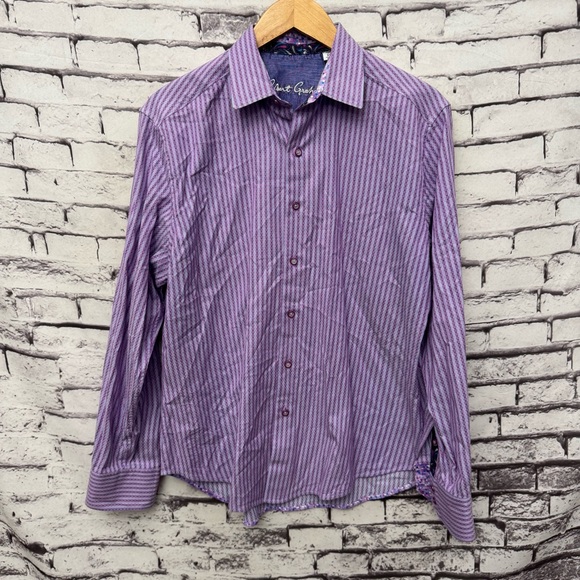 Robert Graham Other - Robert Graham Purple Striped Classic Fit Dress Shirt SZ M